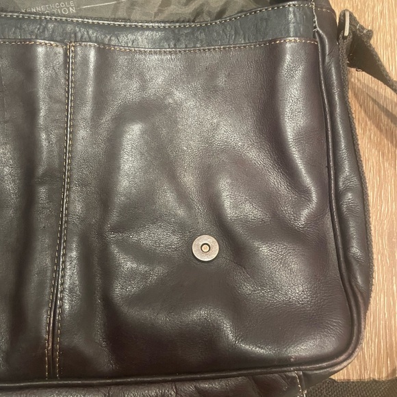 Kenneth Cole Brown Leather Messenger Bag - Picture 13 of 16